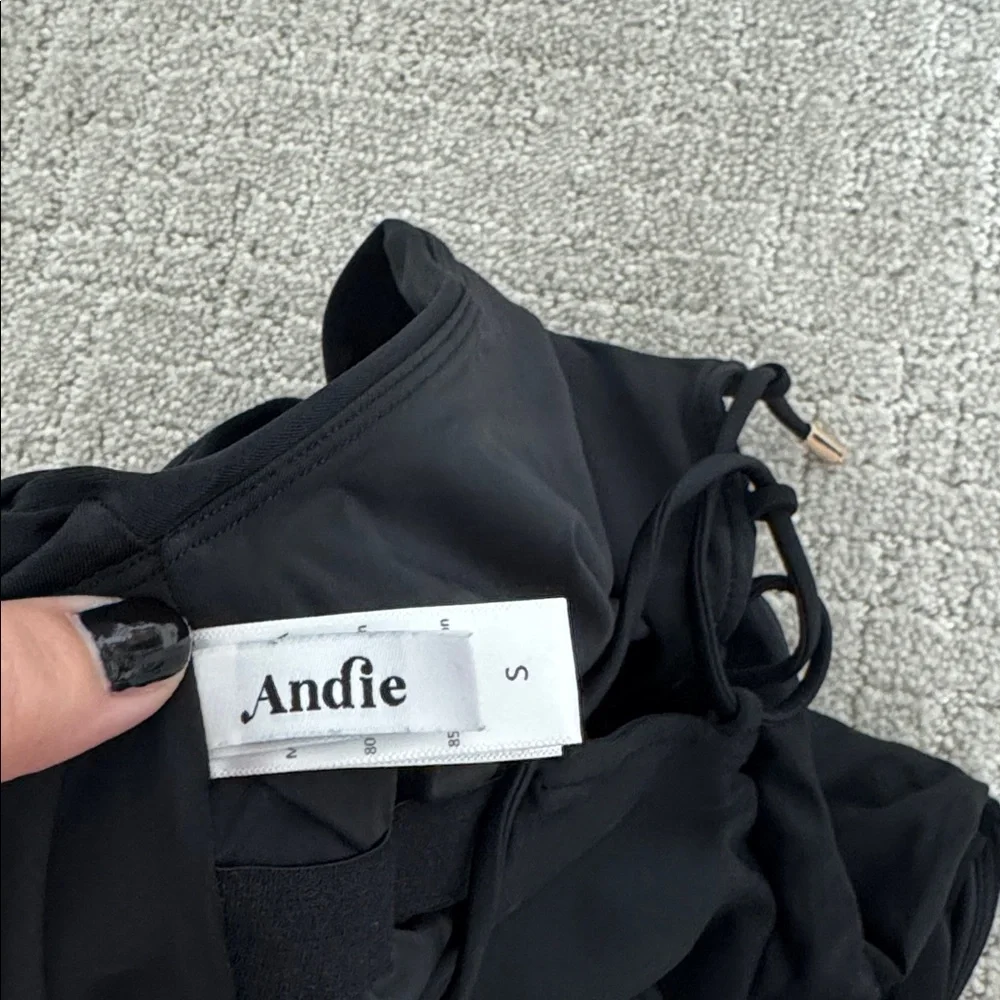 Andie Swim The Oahu One Piece Swimsuit Black lace up high neck back sexy